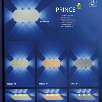 B-Leuchten IP54 LED "Prince" Anthrazit/Rose/Alu